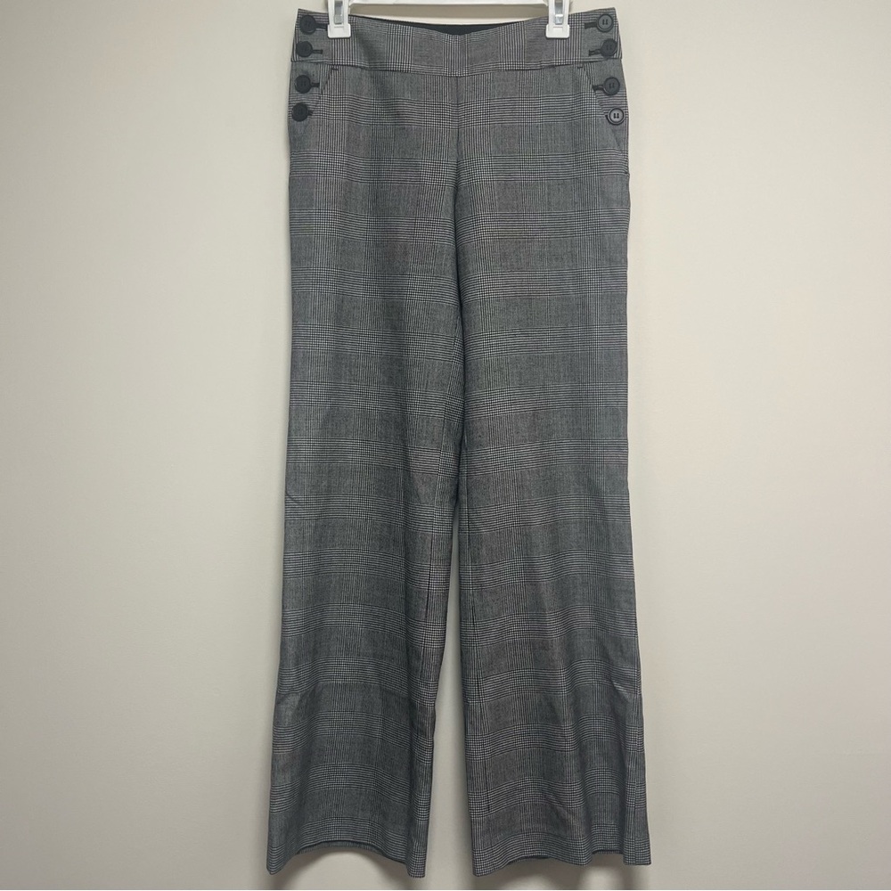 J. Crew black white plaid high waisted pants‎ size 2